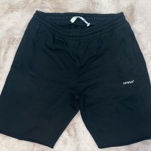 Off White Caravaggio logo print track shorts